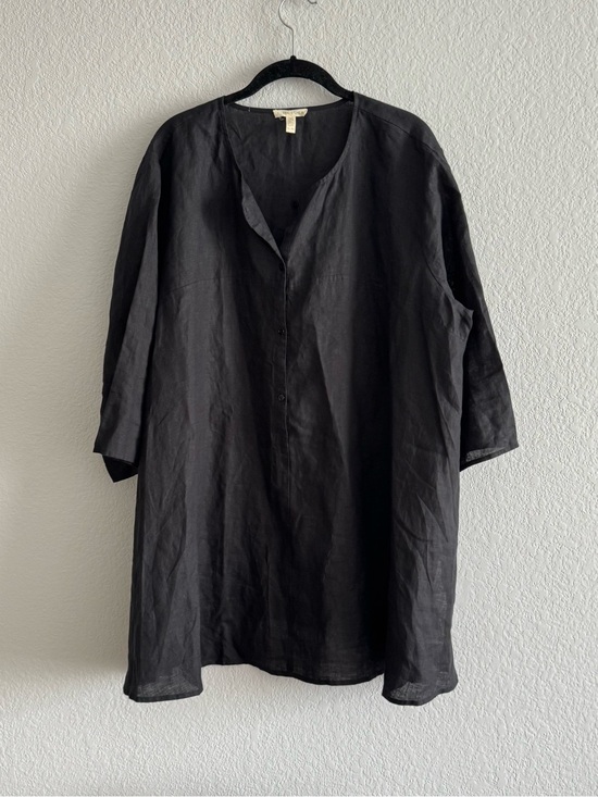Eileen Fisher Tops - Eileen Fisher Women's 100% Organic Linen Tunic Short Dress Size XL Beach Boho